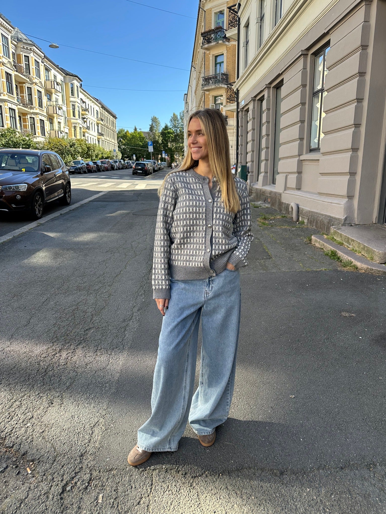 OBJTHESS Cardigan - Medium Grey Melange